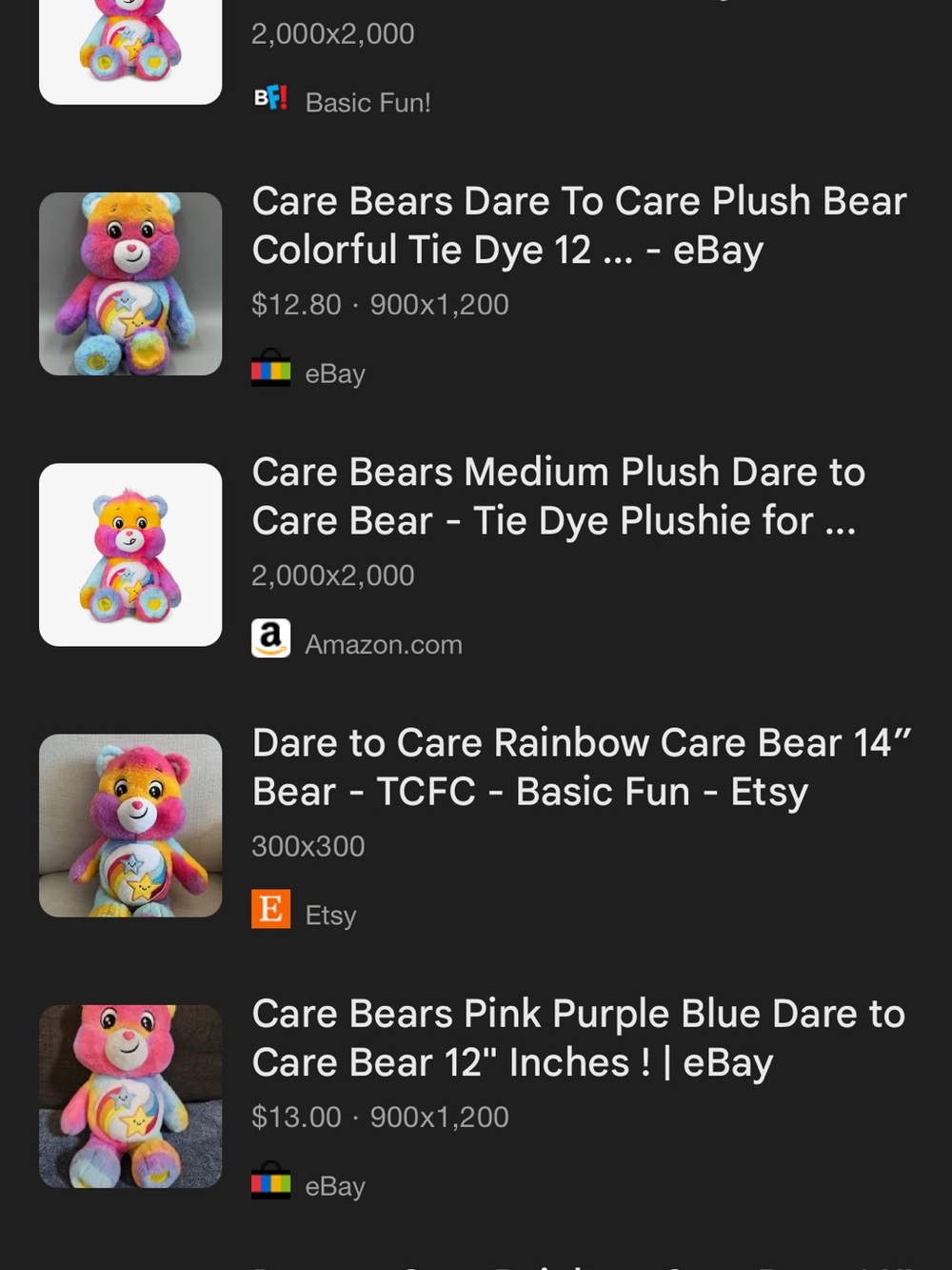 Care Bears “Dare to Care” Rainbow Tie Dye Plush Stuffed Animal Toy 12 inch - Picture 4 of 4